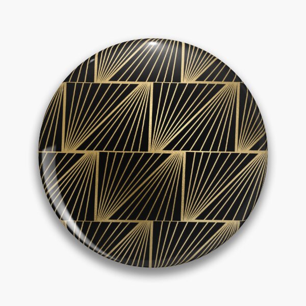 Item preview, Art Deco Gold and Obsidian Zig Zag Pattern designed and sold by Trinket-Trickster.