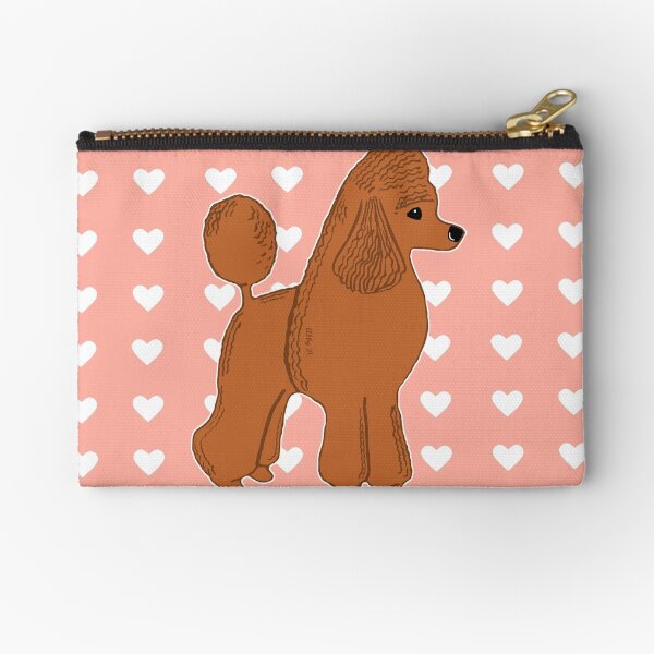 Item preview, Red Apricot Poodle with Peach Pink & Hearts designed and sold by Abigail Davidson.