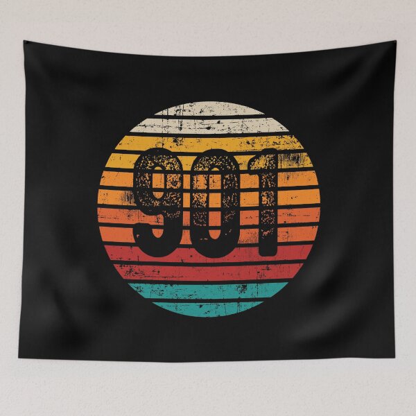 Item preview, Distressed Vintage Sunset 901 Area Code designed and sold by Gold Wings Tees.