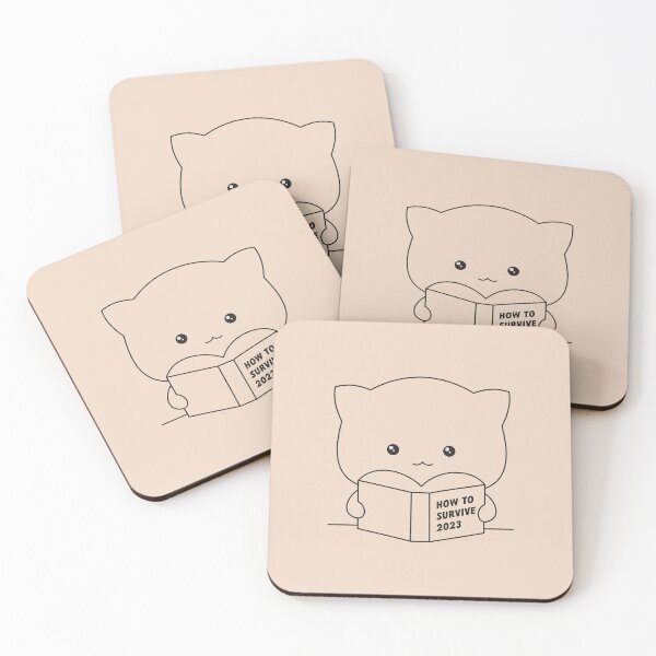 Item preview, Surviving 2023 With Mochi Cat (Black Strokes Edition) designed and sold by munochill.