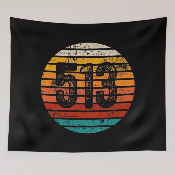 Item preview, Distressed Vintage Sunset 513 Area Code designed and sold by Gold Wings Tees.