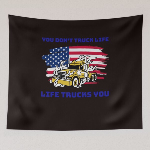 Artikelvorschau, American Trucker, Du fährst kein Leben, das Leben schleppt dich GB entworfen und verkauft von TeamsterLife.