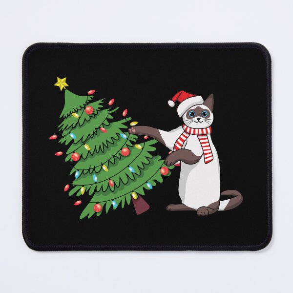 Item preview, Copy of Funny Siamese Cat Pushing Christmas Tree Over designed and sold by siamesestore.