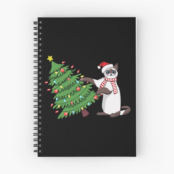 Item preview, Copy of Funny Siamese Cat Pushing Christmas Tree Over designed and sold by siamesestore.