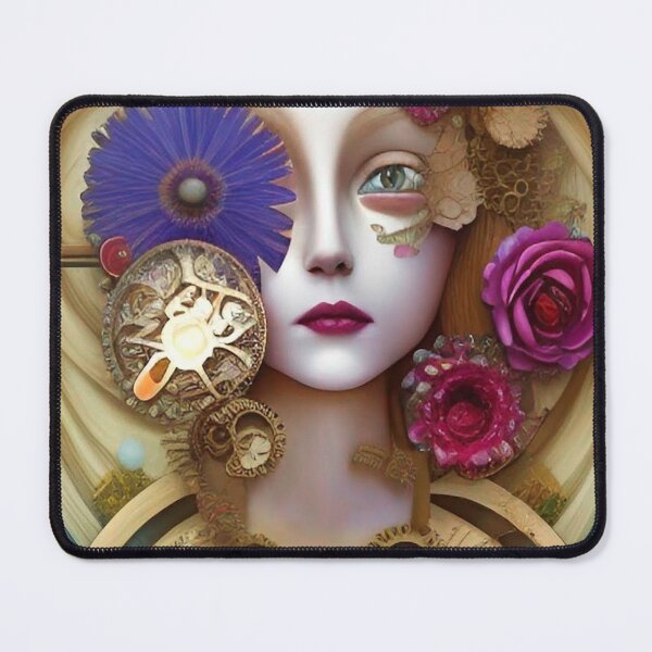 Item preview, Collage Flowers Gears Girl Roses Steampunk designed and sold by ZiolaRosa.