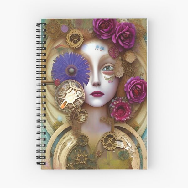 Item preview, Collage Flowers Gears Girl Roses Steampunk designed and sold by ZiolaRosa.