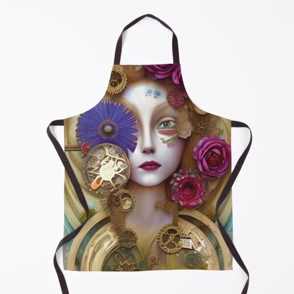 Item preview, Collage Flowers Gears Girl Roses Steampunk designed and sold by ZiolaRosa.