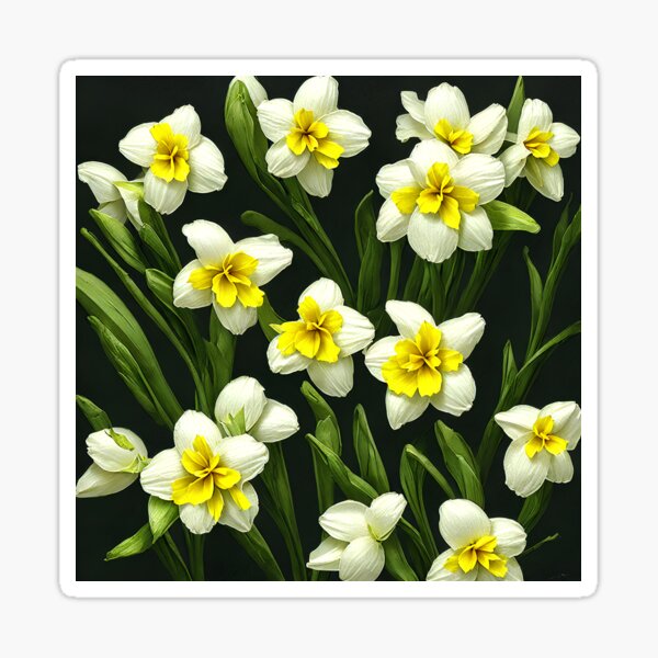 "Jonquil Flowers for March" Sticker for Sale by AHeustis Redbubble
