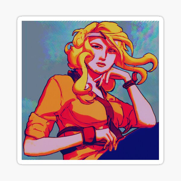 Dieselpunk Beauty Alphonse Mucha Style Retro Aesthetic Sticker