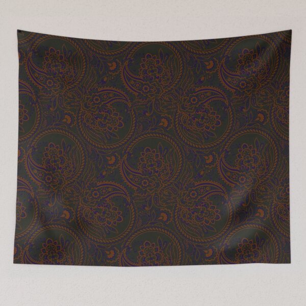 Item preview, Paisley Print "Meadows" Dark Green Paisley Colors designed and sold by OutshineAll.