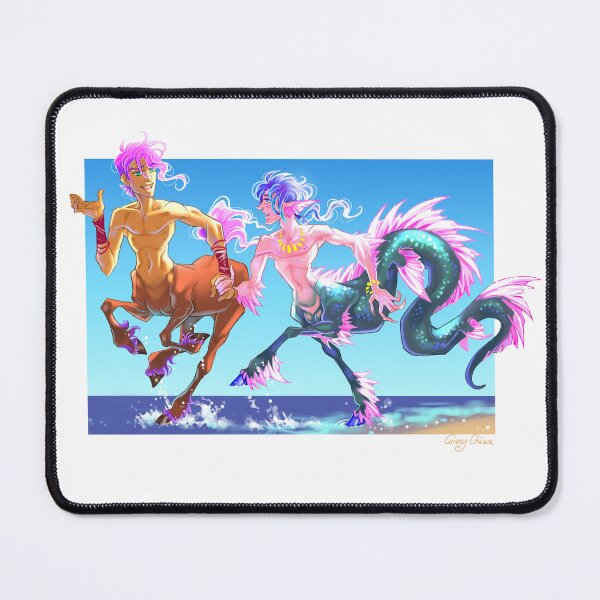Item preview, Centaur and Ichthyocentaur gay lovers at the beach designed and sold by ConnyChiwa.