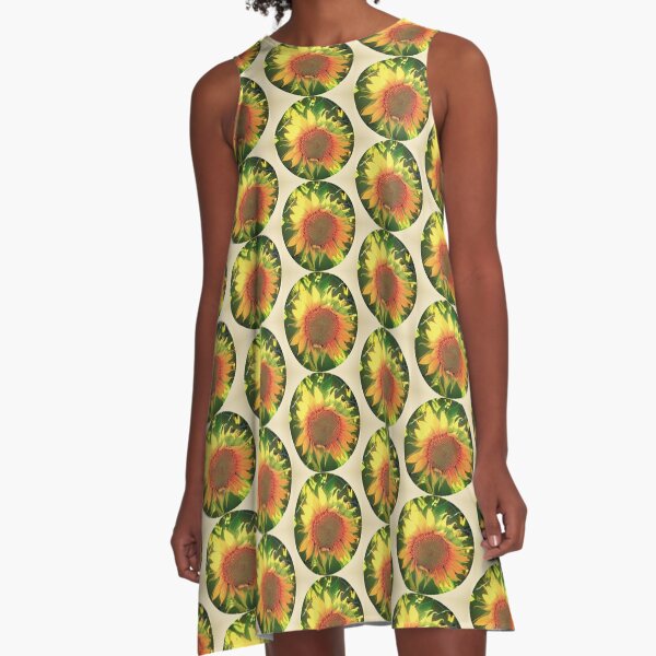 Vintage Sunflower A-Line Dress