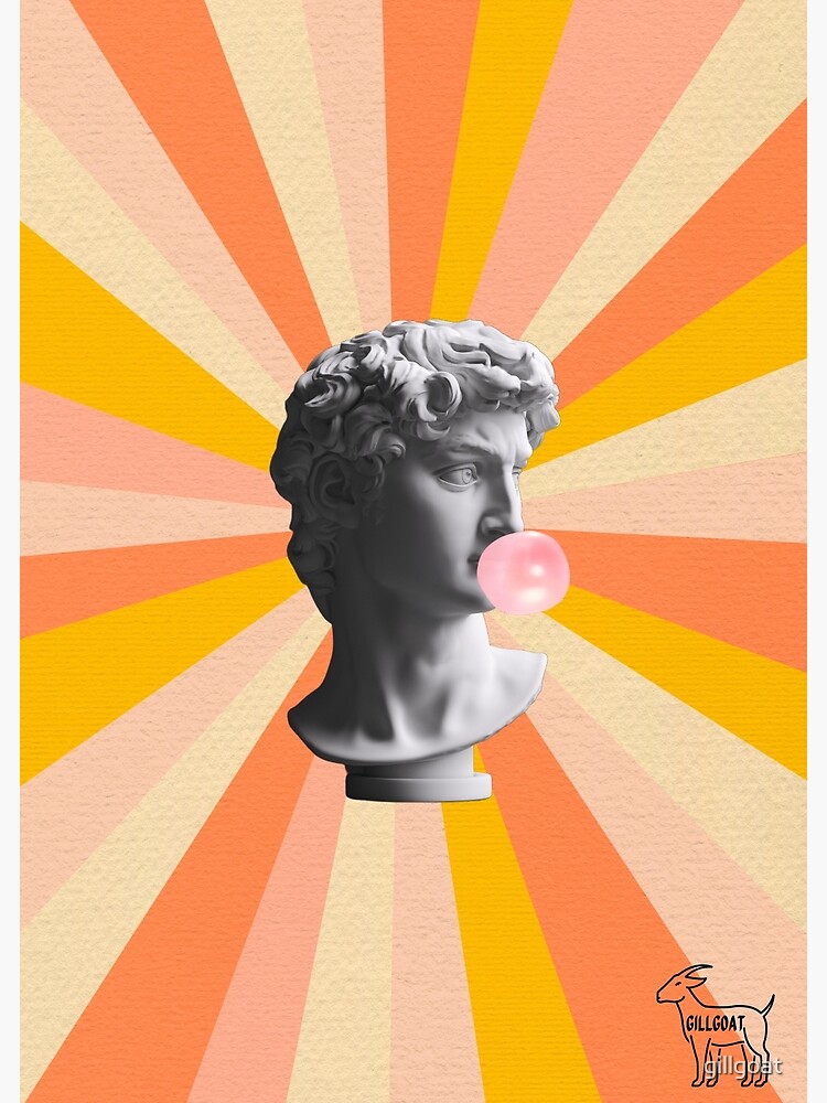 Funky 70s David Bust Blowing Bubble Gum Poster For Sale By Gillgoat Redbubble