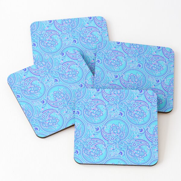 Item preview, Paisley Print "Clouds" Bright Blue Paisley Colors designed and sold by OutshineAll.