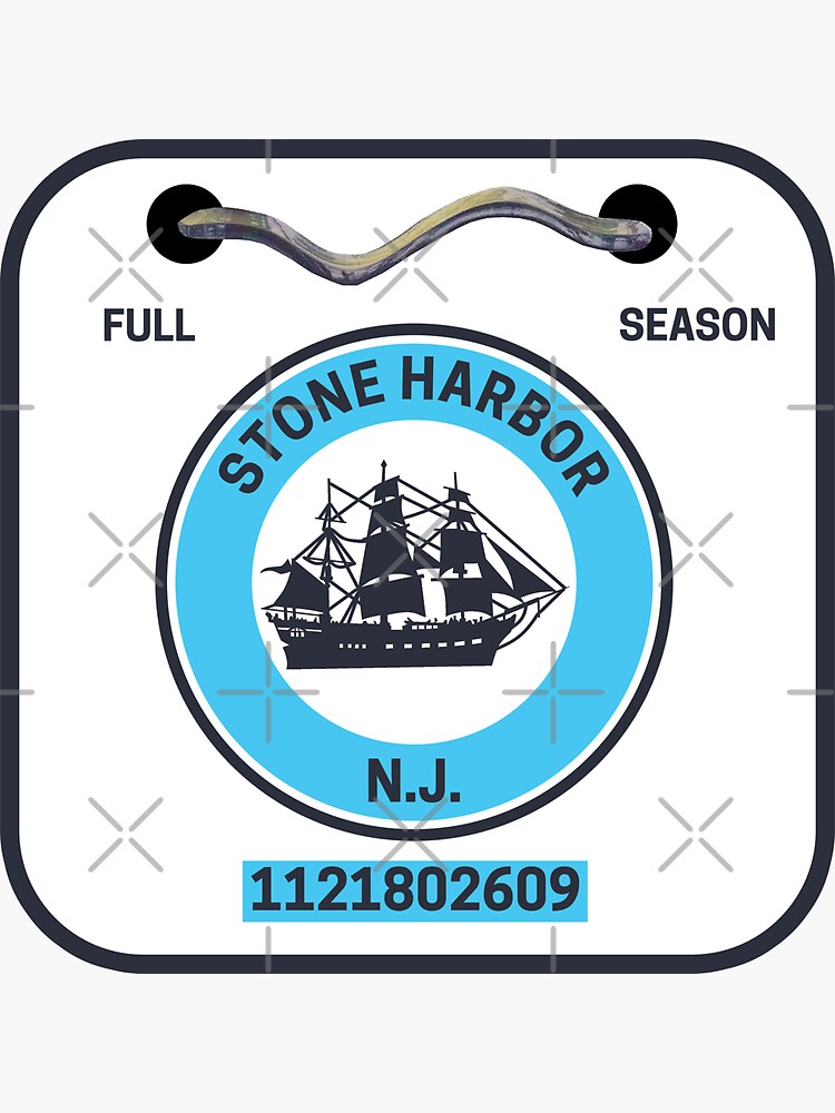 "Stone Harbor New Jersey Beach Badge" Sticker for Sale by fearcity