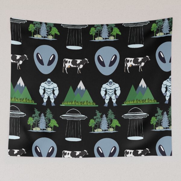 Item preview, Ufo bigfoot cow abduction alien - sci fi designed and sold by LukjanovArt.