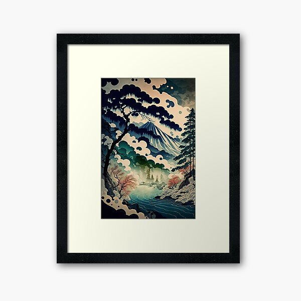 Aperçu de l'œuvre Paysage de style Ukiyo e créée et vendue par ParadiseSlice.