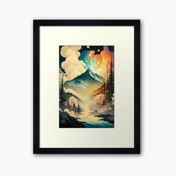 Aperçu de l'œuvre Paysage de style Ukiyo e créée et vendue par ParadiseSlice.