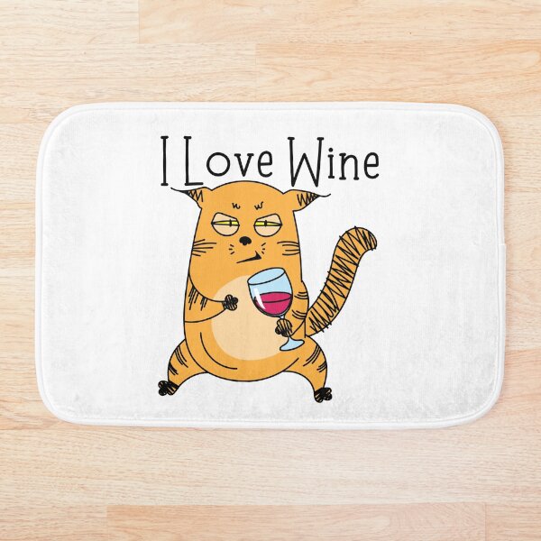Aperçu de l'œuvre Chat - J'aime le vin créée et vendue par FXR-Designs.