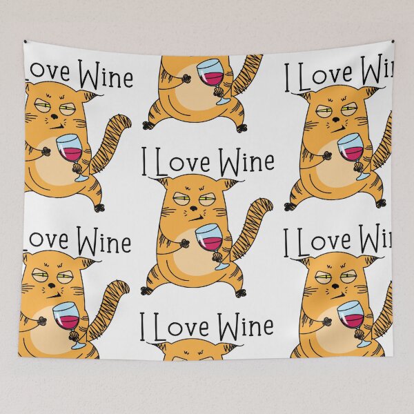 Artikelvorschau, Katze - Ich liebe Wein entworfen und verkauft von FXR-Designs.