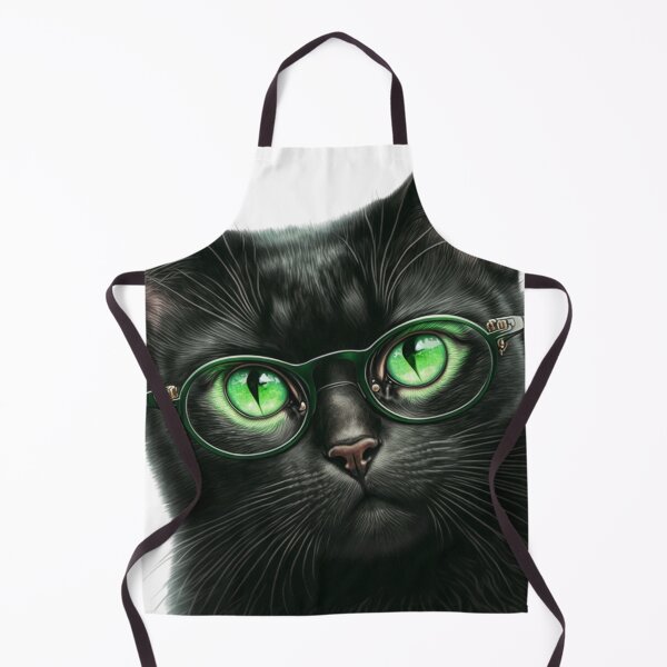 Item preview, Black Cat with Green Glasses designed and sold by RuralGreen.