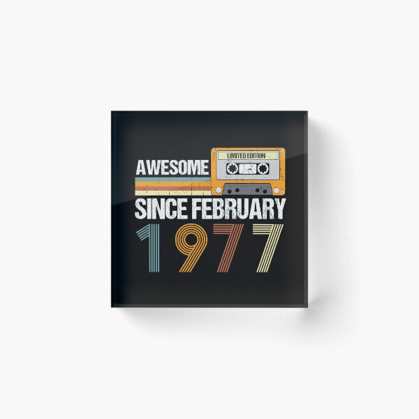 Item preview, Awesome Since February 1977 | 46th Birthday Gifts | 46 Years Old Gifts designed and sold by AMINE  ★★★★★.