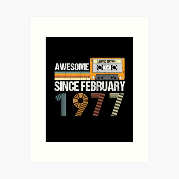 Item preview, Awesome Since February 1977 | 46th Birthday Gifts | 46 Years Old Gifts designed and sold by AMINE  ★★★★★.