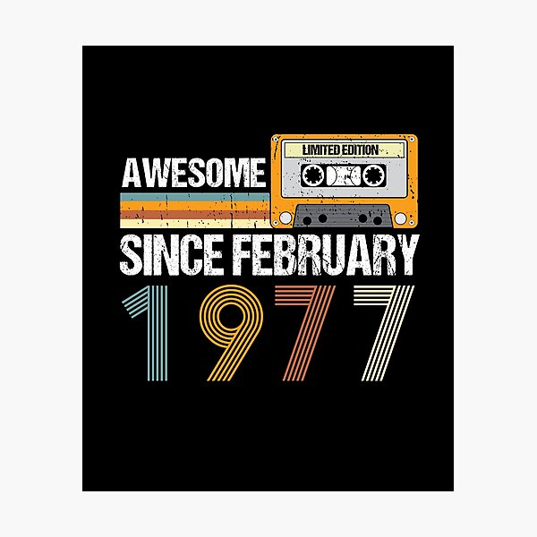 Item preview, Awesome Since February 1977 | 46th Birthday Gifts | 46 Years Old Gifts designed and sold by AMINE  ★★★★★.