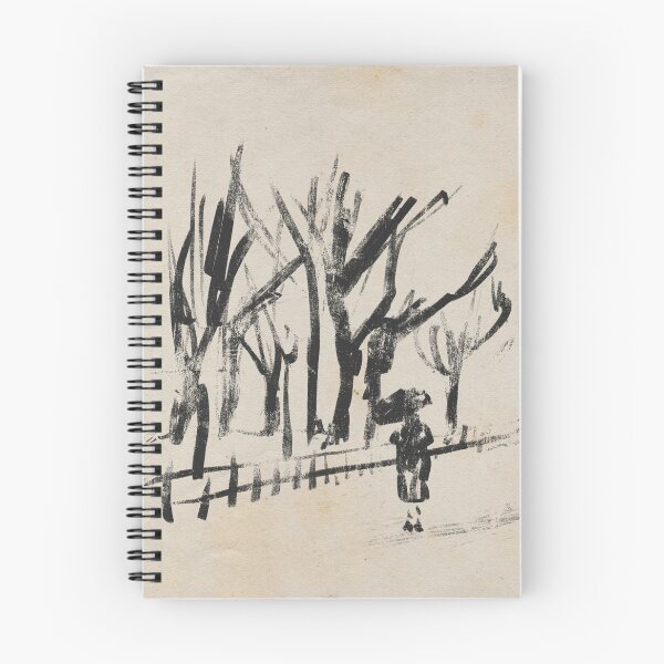Item preview, Winter Scene with Umbrella, Rough Charcoal Variation on Tan Paper designed and sold by KShedenhelm.