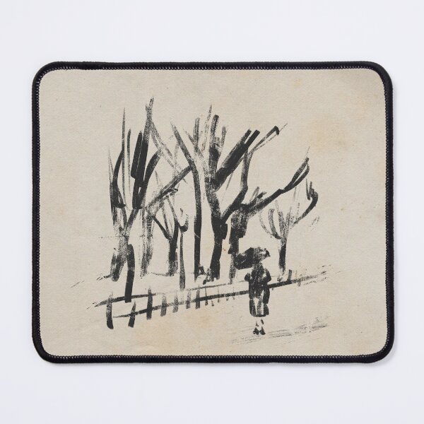 Item preview, Winter Scene with Umbrella, Rough Charcoal Variation on Tan Paper designed and sold by KShedenhelm.