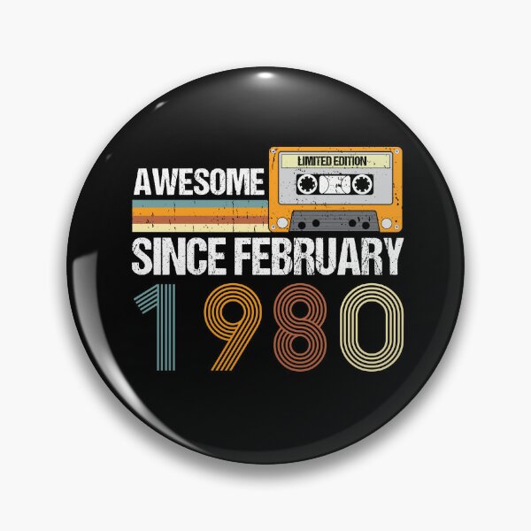Item preview, Awesome Since February 1980 | 43th Birthday Gifts | 43 Years Old Gifts designed and sold by AMINE  ★★★★★.