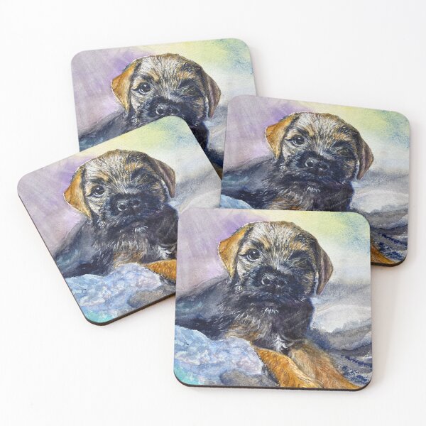 Item preview, Kevin: Border terrier puppy portrait designed and sold by Double Dutch Designs.