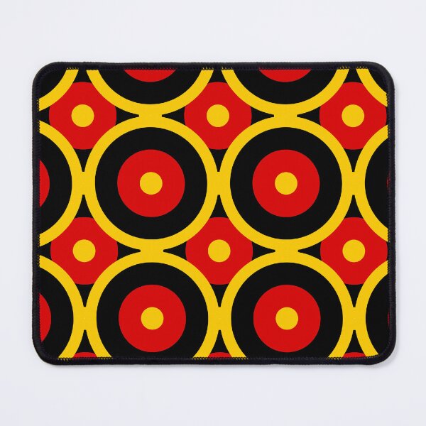Item preview, red black gold repeat pattern Retro Mod roundel designed and sold by ModSupporters.