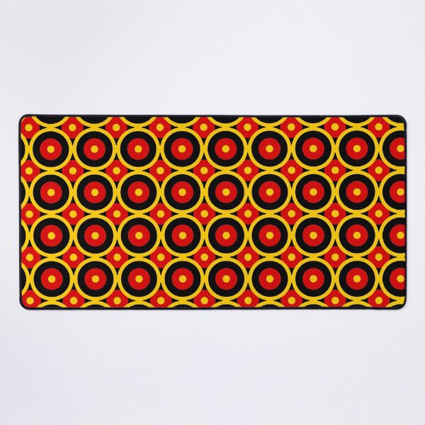 Item preview, red black gold repeat pattern Retro Mod roundel designed and sold by ModSupporters.