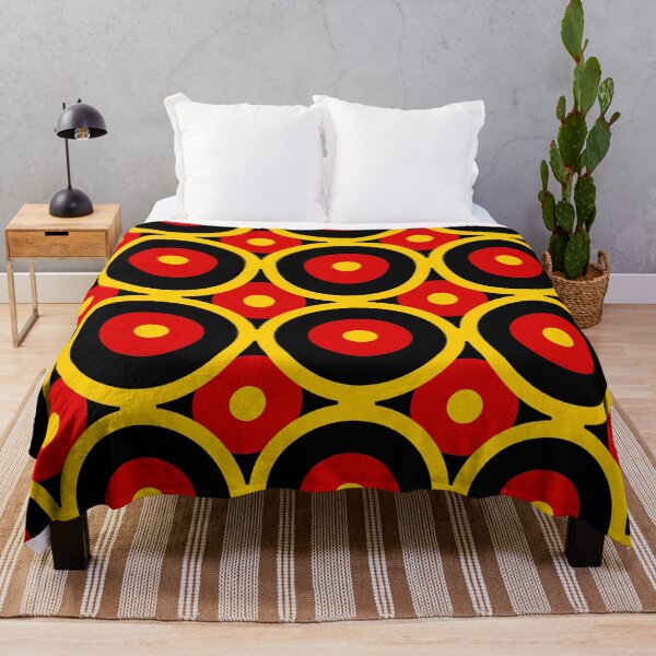 Item preview, red black gold repeat pattern Retro Mod roundel designed and sold by ModSupporters.