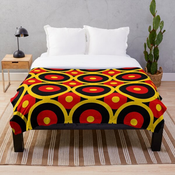 Item preview, red black gold repeat pattern Retro Mod roundel designed and sold by ModSupporters.