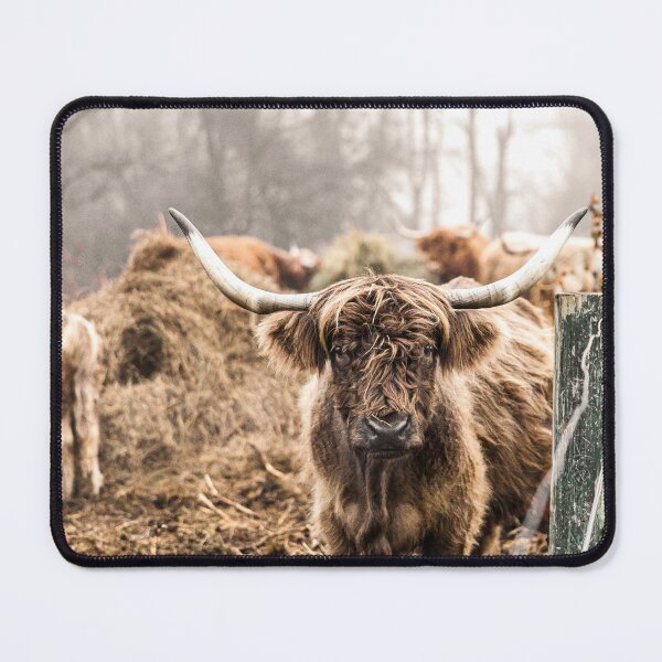 Item preview, Mini Highland Cow on a Foggy Day designed and sold by ARosesTouch.