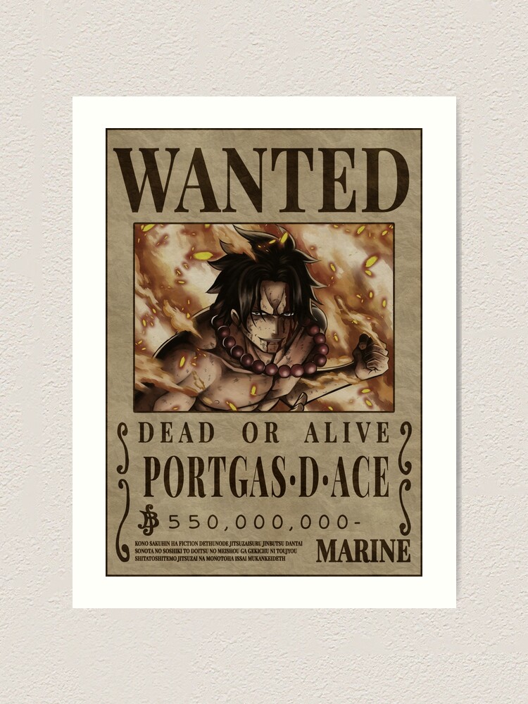 Ace Fire Fist bounty Wanted One Piece Poster | Art Print
