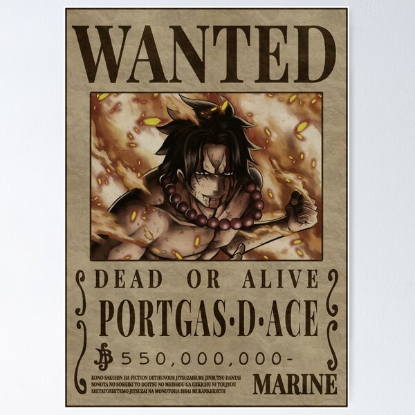 Posters One Piece Wanted Monkey D. Luffy Shanks Ace Gol D. Roger