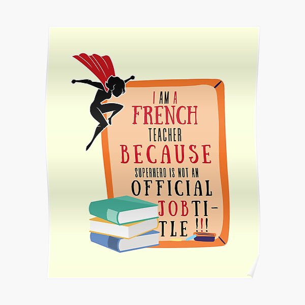 "Best French Teacher Appreciation Gift " Poster for Sale by