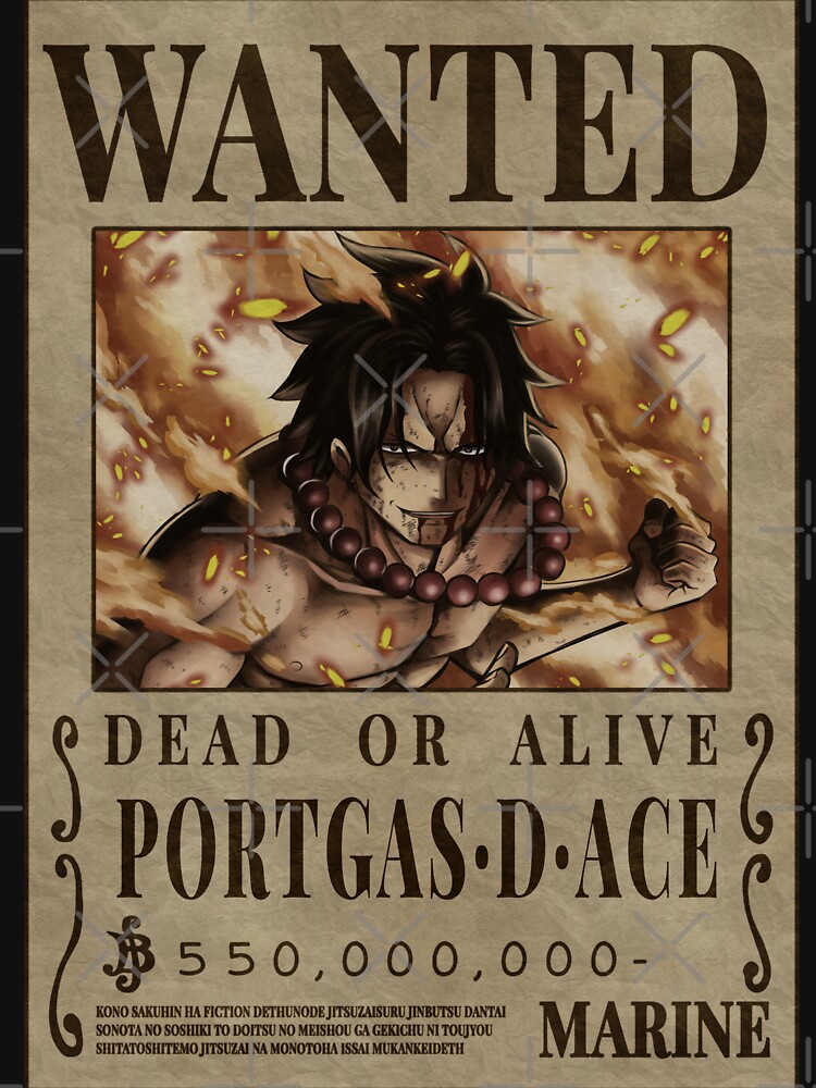 one piece ace wanted poster