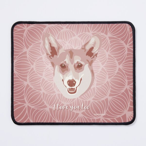 Item preview, Corgi Pink Blush Smiling Face "I love you too" designed and sold by DuFauna.