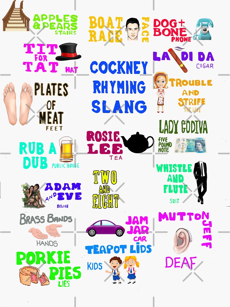 "Cockney rhyming slang " Sticker for Sale by kingof Redbubble