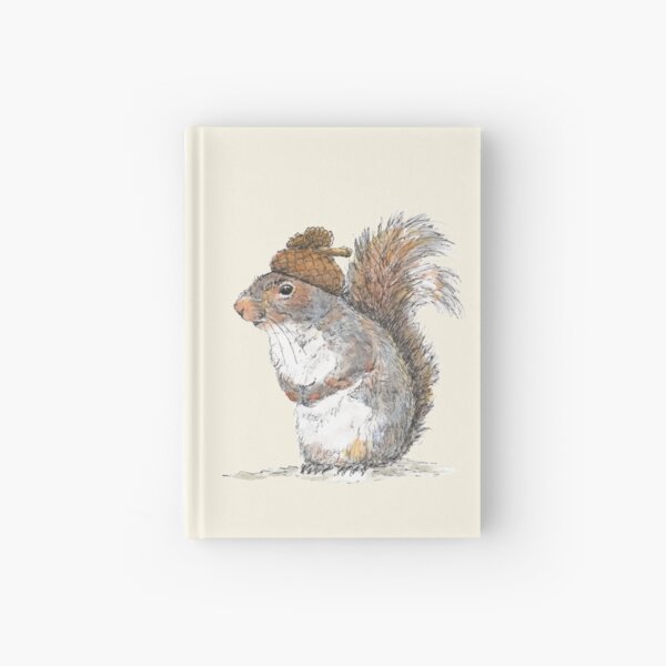Squirrel with an Acorn Hat Hardcover Journal