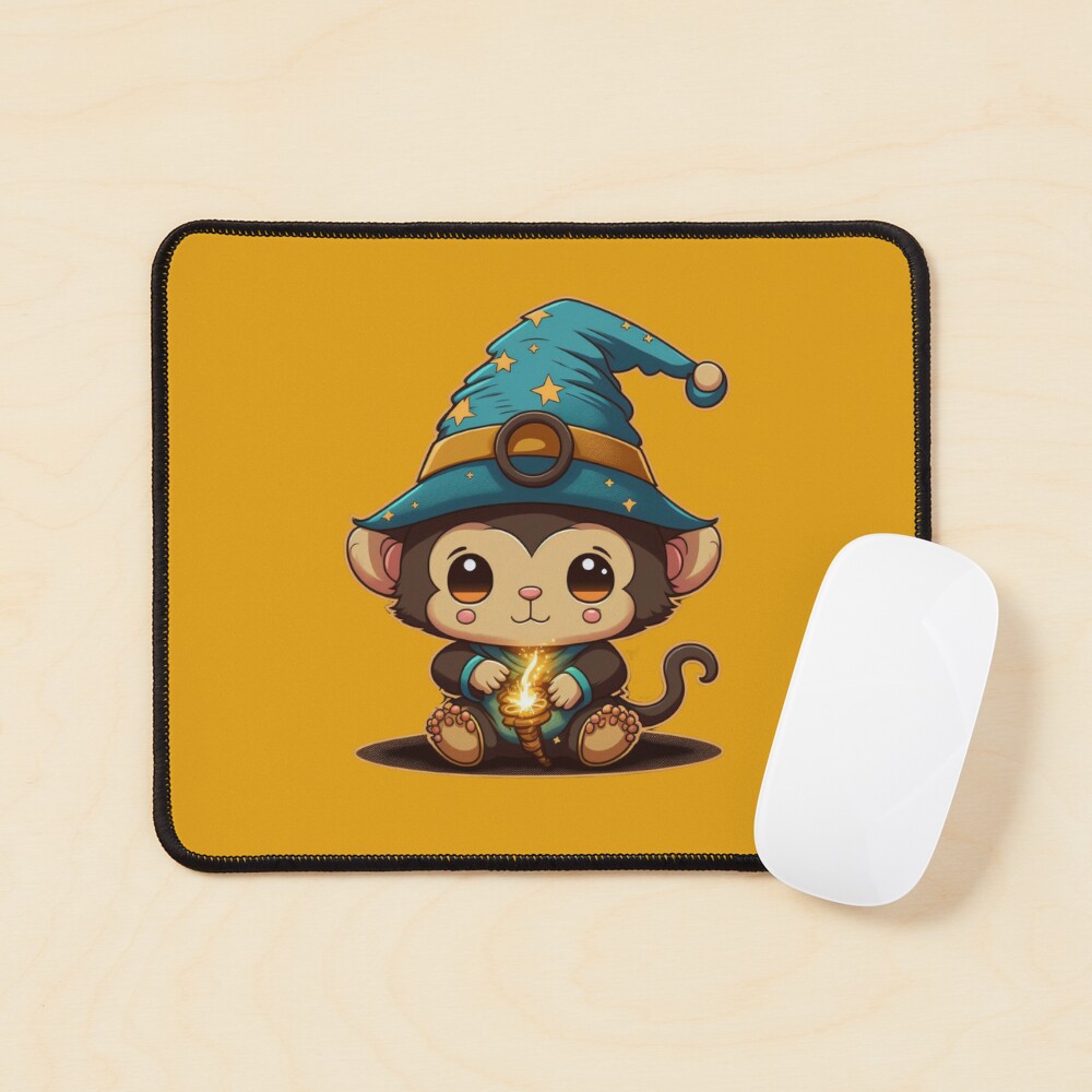 "Monkey Magic Cute Baby Wizard" Mouse Pad for Sale by Adorableware Redbubble
