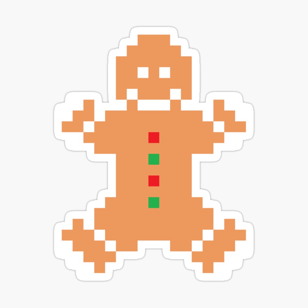 Pixel art natal gingerbread man ícone de vetor de biscoito de natal para  jogo de 8 bits em fundo branco