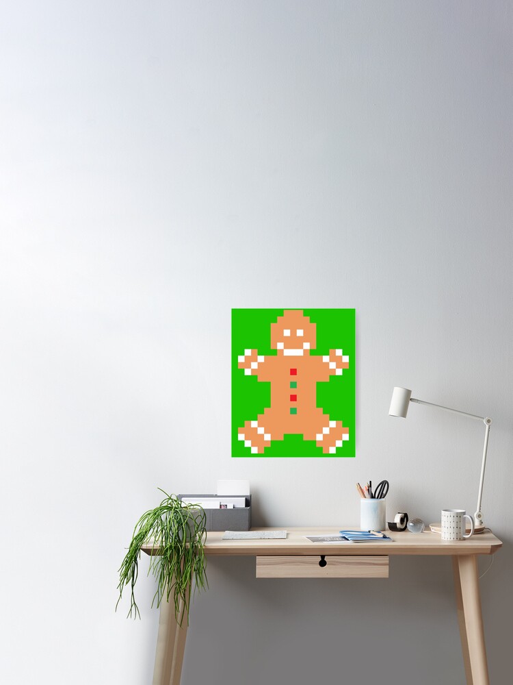 Pixel art natal gingerbread man ícone de vetor de biscoito de natal para  jogo de 8 bits em fundo branco