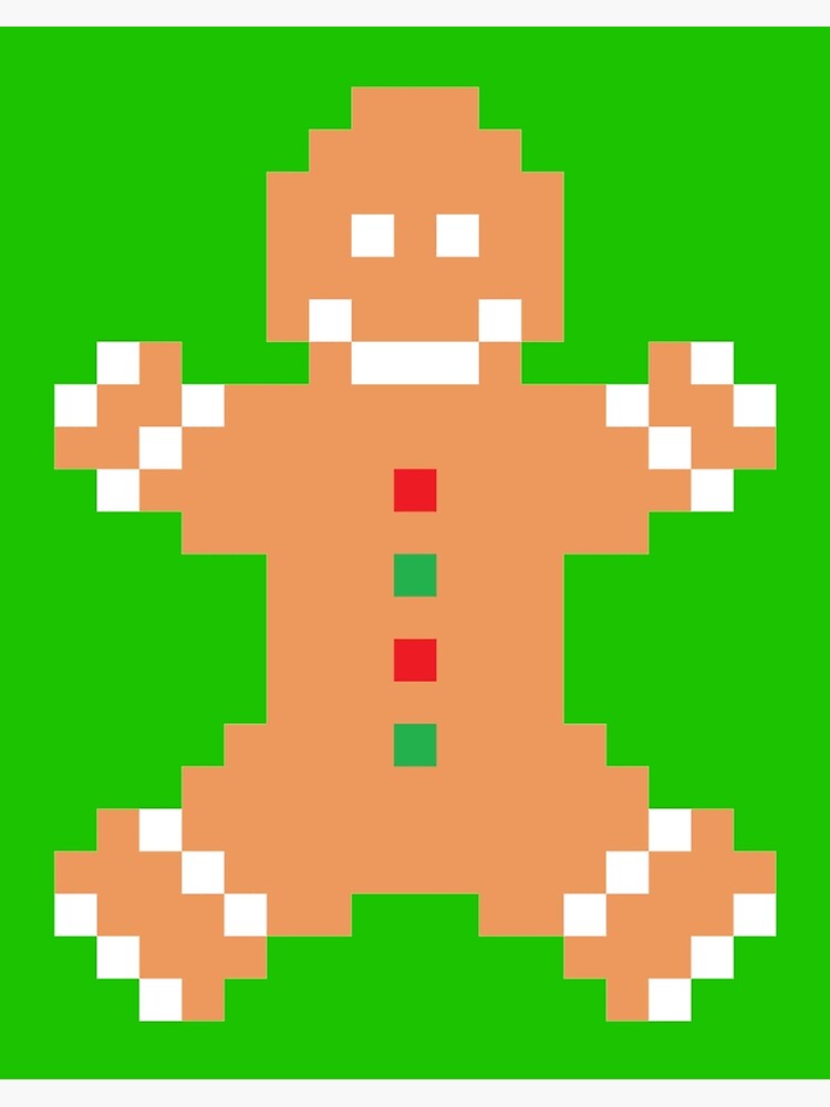 Pixel art natal gingerbread man ícone de vetor de biscoito de natal para  jogo de 8 bits em fundo branco