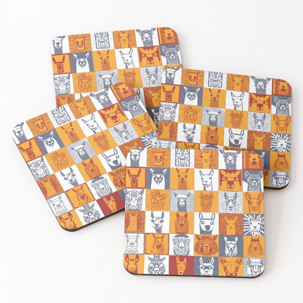 Artikelvorschau, Andean Tribal und andere Stile Lama Face Check Checker Pattern entworfen und verkauft von pelagio.