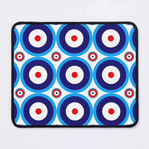 Item preview, Red white blue 60s repeat pattern Retro Mod roundel designed and sold by ModSupporters.